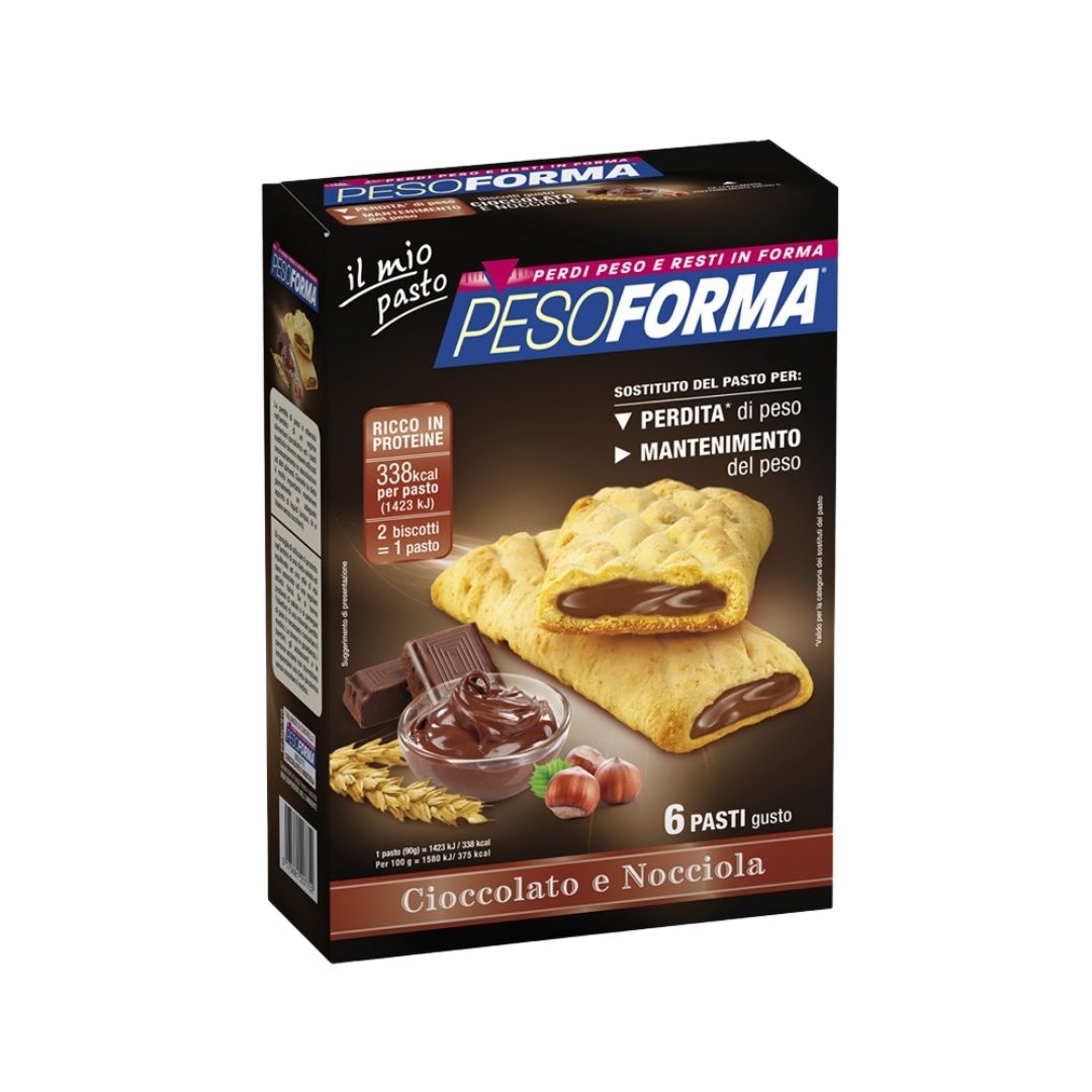 Pesoforma Biscotti Gusto Cioccolato e Nocciola 16 Pezzi 528 g