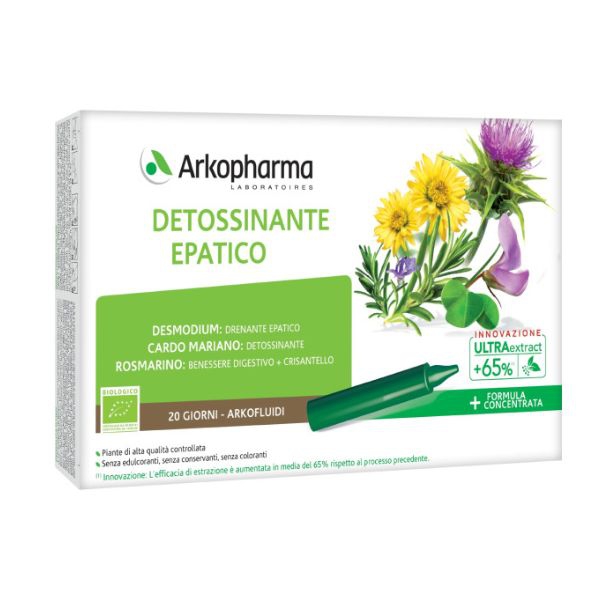 Arkofarm Arkofluidi Ultra Suoni Detossinante Epatico 20 Fiale