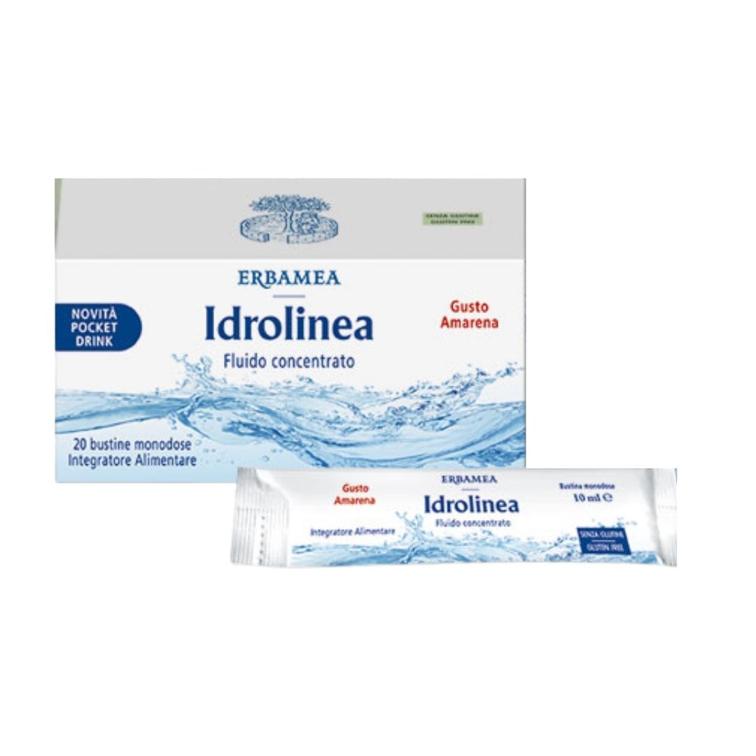 Erbamea Idrolinea Fluido Concentrato Integratore Gusto Amarena 20 Bustine 10 ml