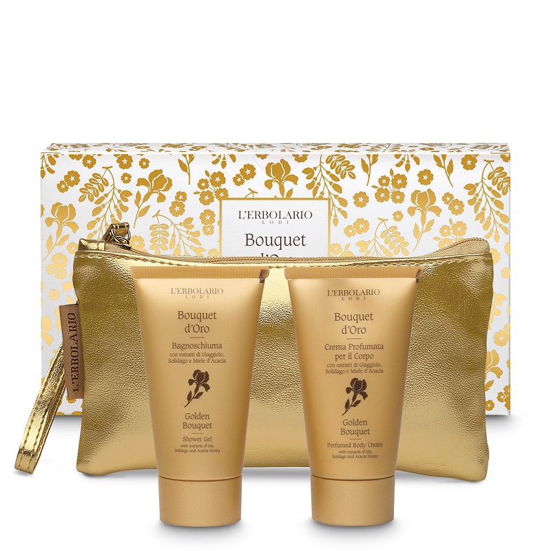 L'erbolario Bouquet D'oro Beauty Pochette Bagnoschiuma 75 ml + Crema Corpo 75 ml