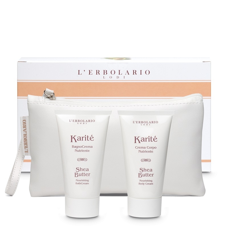 L erbolario Karit Beauty Pochette Bagnocrema Nutriente 75ml   Crema Corpo 75ml