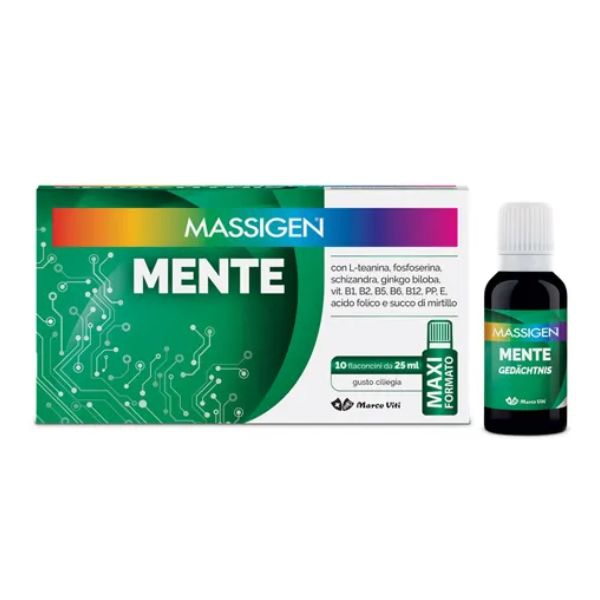 Massigen Mente Integratore Alimentare 10 Flaconi Da 25 ml