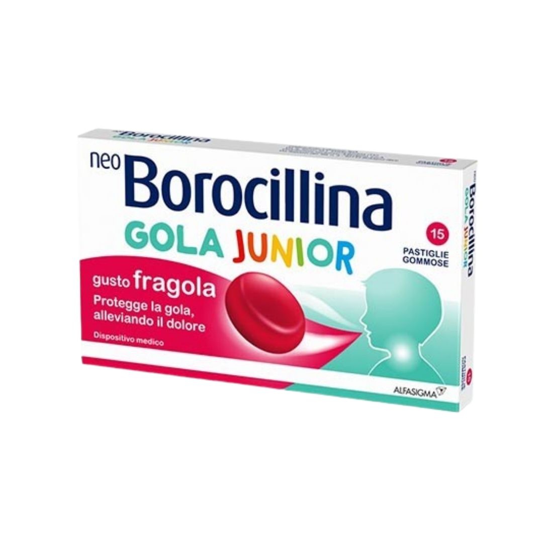 Neoborocillina Gola Junior protezione Gola 15 Pastiglie Gusto Fragola