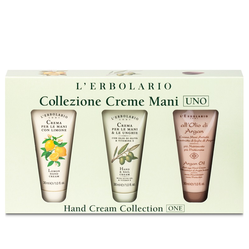 L'erbolario Collezione Creme Mani Limone, Olio d'Oliva, Argan 3x30ml