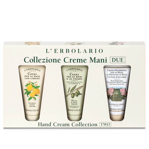 L'erbolario Collezione Creme Mani Limone, Olio d'Oliva, Rosa 3x30 ml