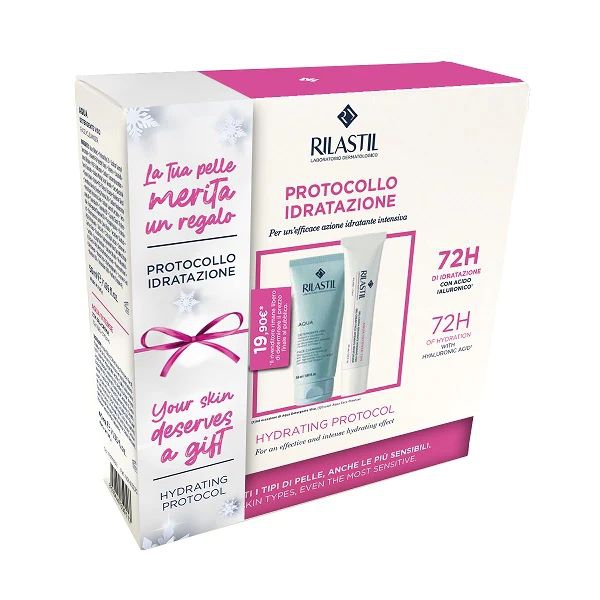 Rilastil Protocollo Idratazione Aqua Spray + Detergente + Maschera + Gel-Crema