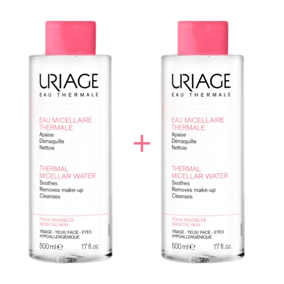 Uriage Acqua Micellare Lenitiva per Pelli Sensibili e Arrossate 2x500 ml