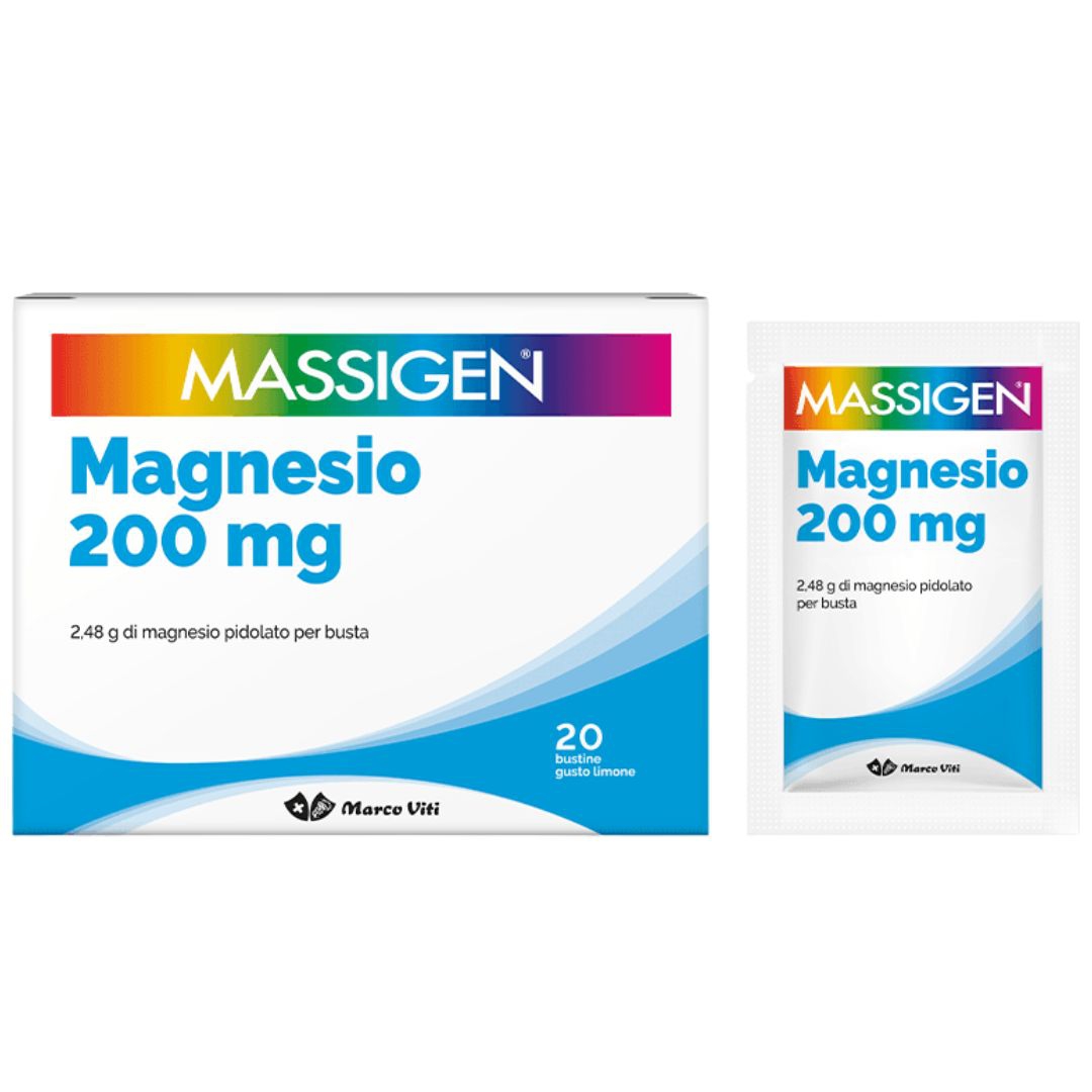 Massigen Magnesio Integratore Alimentare 20 Bustine Monodose da 6gr
