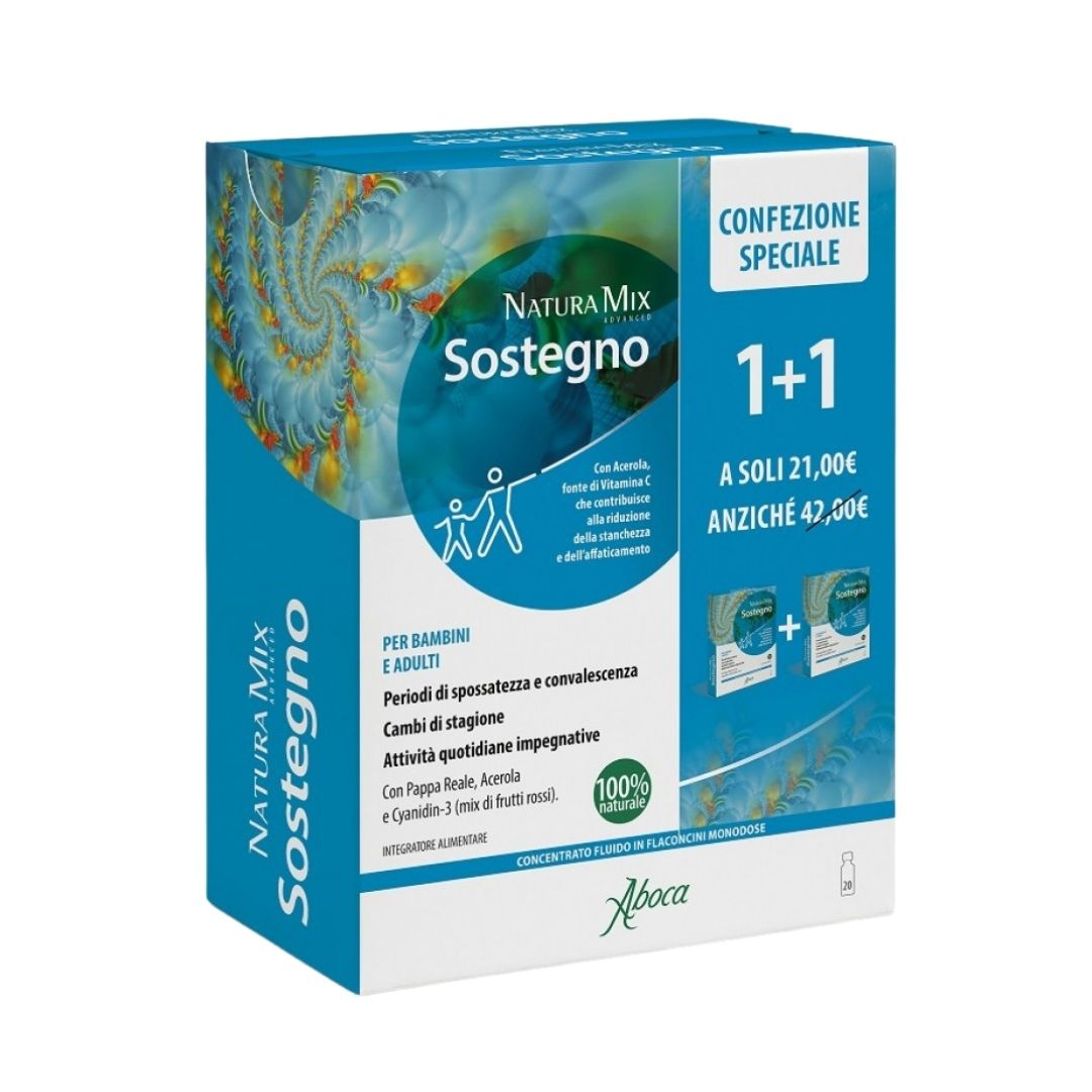 Aboca  Natura Mix Advanced Sostegno Integratore 10 Flaconcini + 10 Flaconcini