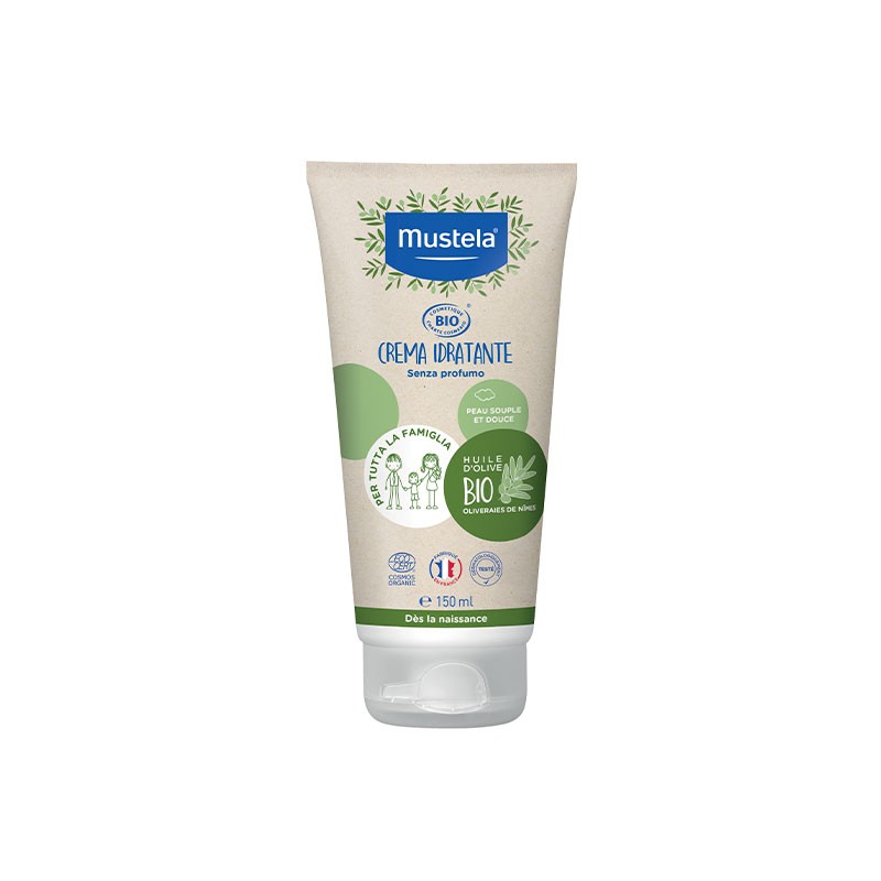 Mustela Crema Idratante Bio Viso e Corpo con Olio di Oliva Senza Profumo 150 ml