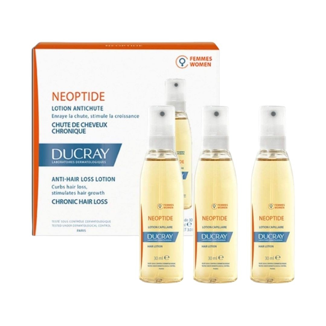 Ducray Neoptide Lozione Coadiuvante Contro La Caduta dei Capelli Femmili 3x30 ml