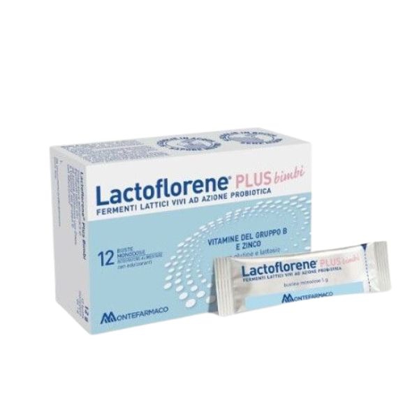 Lactoflorene Plus Bimbi Integratore Alimentare di Fermenti Lattici Vivi 12 buste