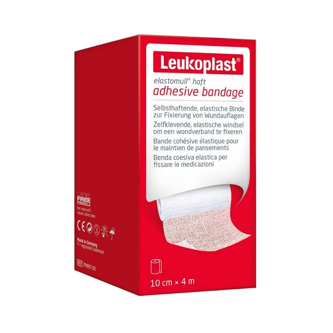 Leukoplast Elastomull Haft Benda Coesiva Elastica per Medicazioni 10 Cm X 4m