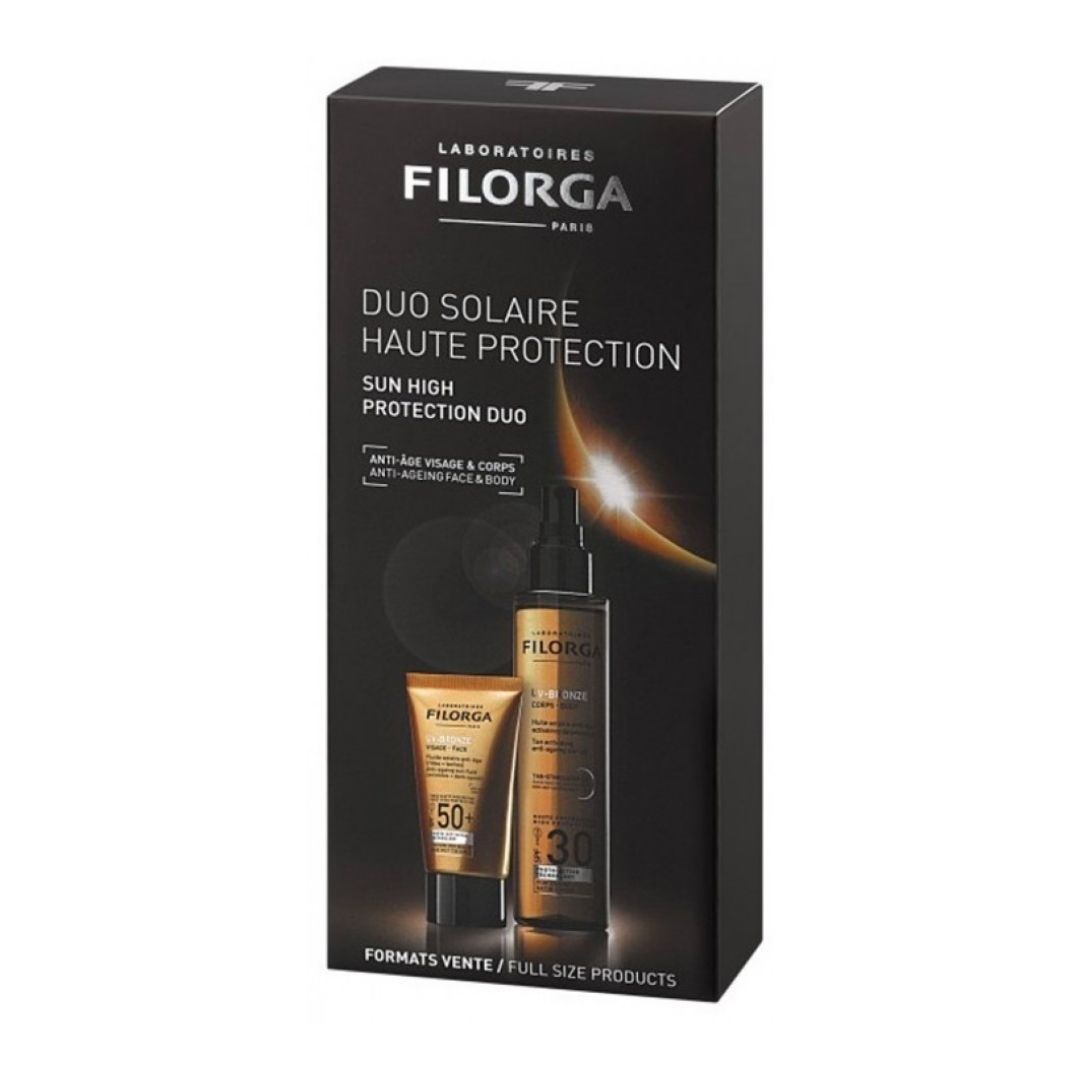 Filorga Duo UV bronze Fuido Viso Spf50 40 ml   Olio Corpo Spf30 150 ml