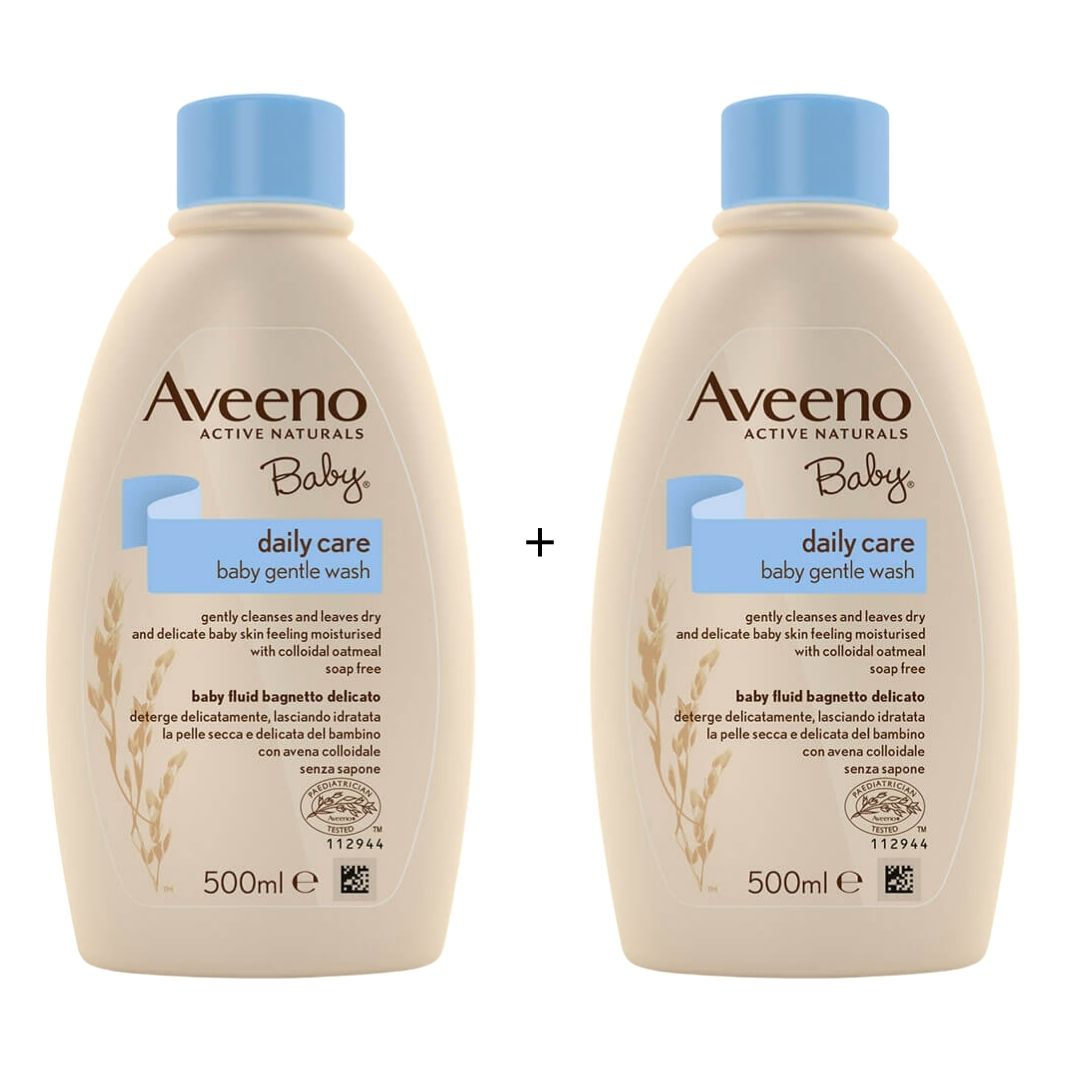 Aveeno Baby Daily Care Bagnoschiuma Delicato Viso e Corpo 2 x 500 ml