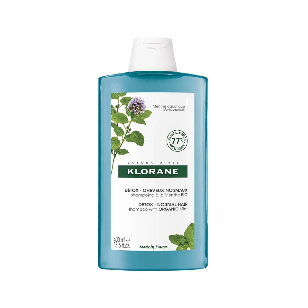 Klorane Shampoo Alla Menta Acquatica Depurativo Anti-Inquinamento 400 ml