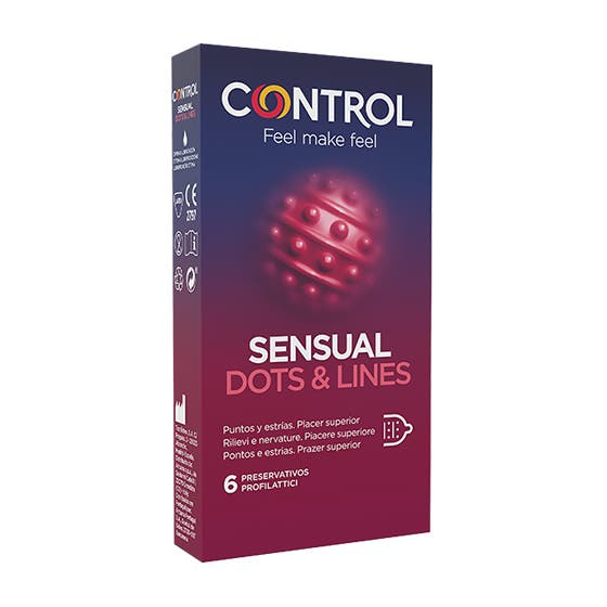 Control Sensual Dots&lines Profilattici 6 Pezzi