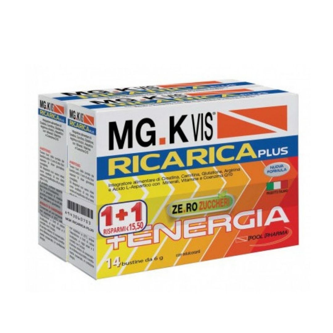 Mgk Vis Ricarica Plus Integratore Alimentare 14 Bustine + 14 Bustine