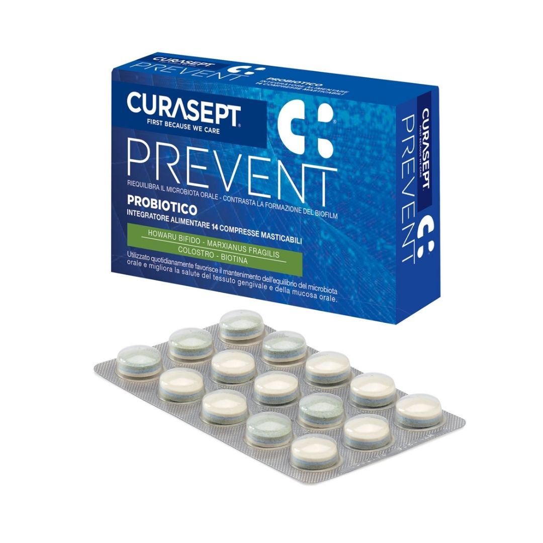 Curasept Prevent Probiotco Masticabili Integratore Alimentare 14 Compresse