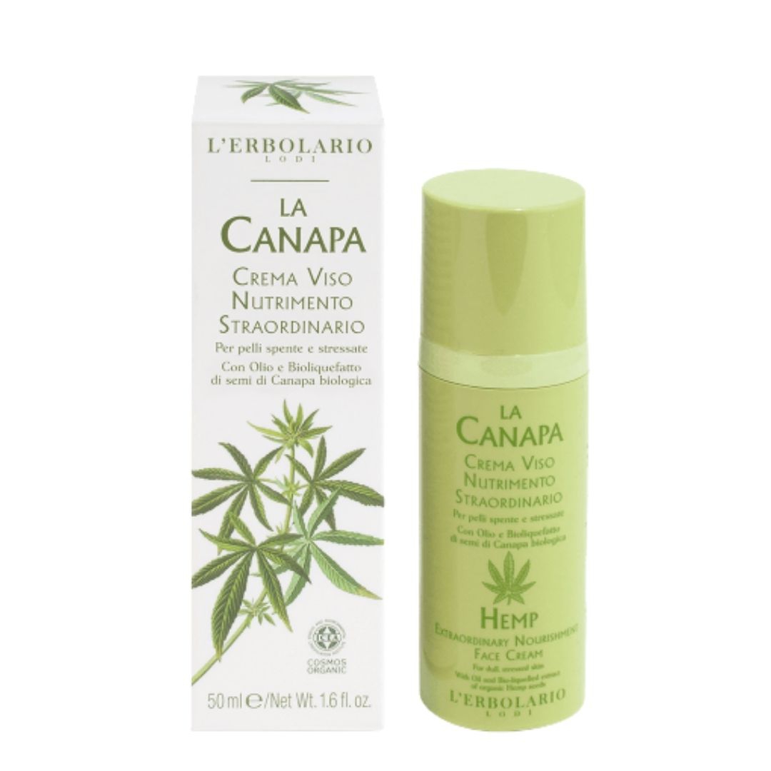 L'erbolario La Canapa Crema Viso Nutriente per Pelli Spente e Stressate 50 ml