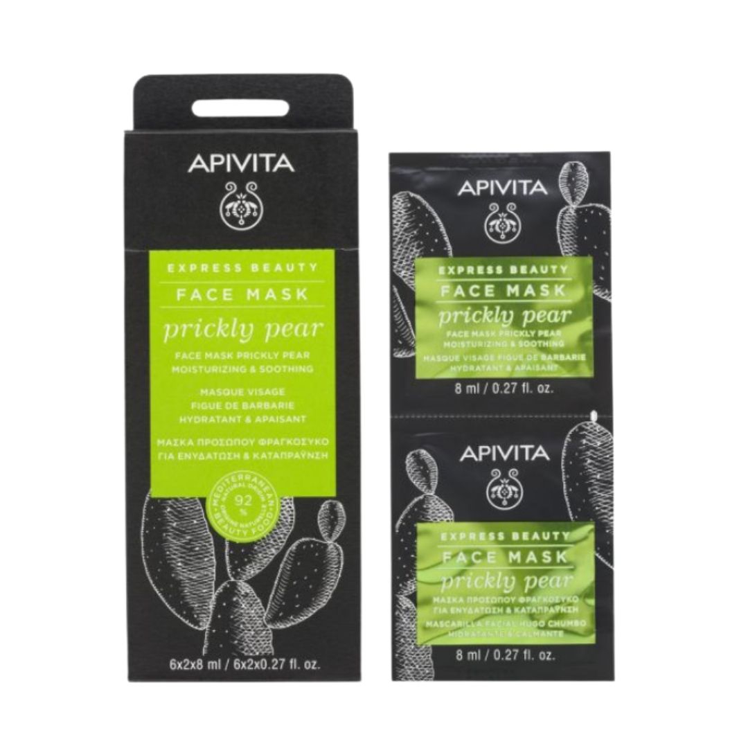 Apivita Express Beauty Maschera Viso Idratante e Lenitiva Fico D'India 2 x 8 ml