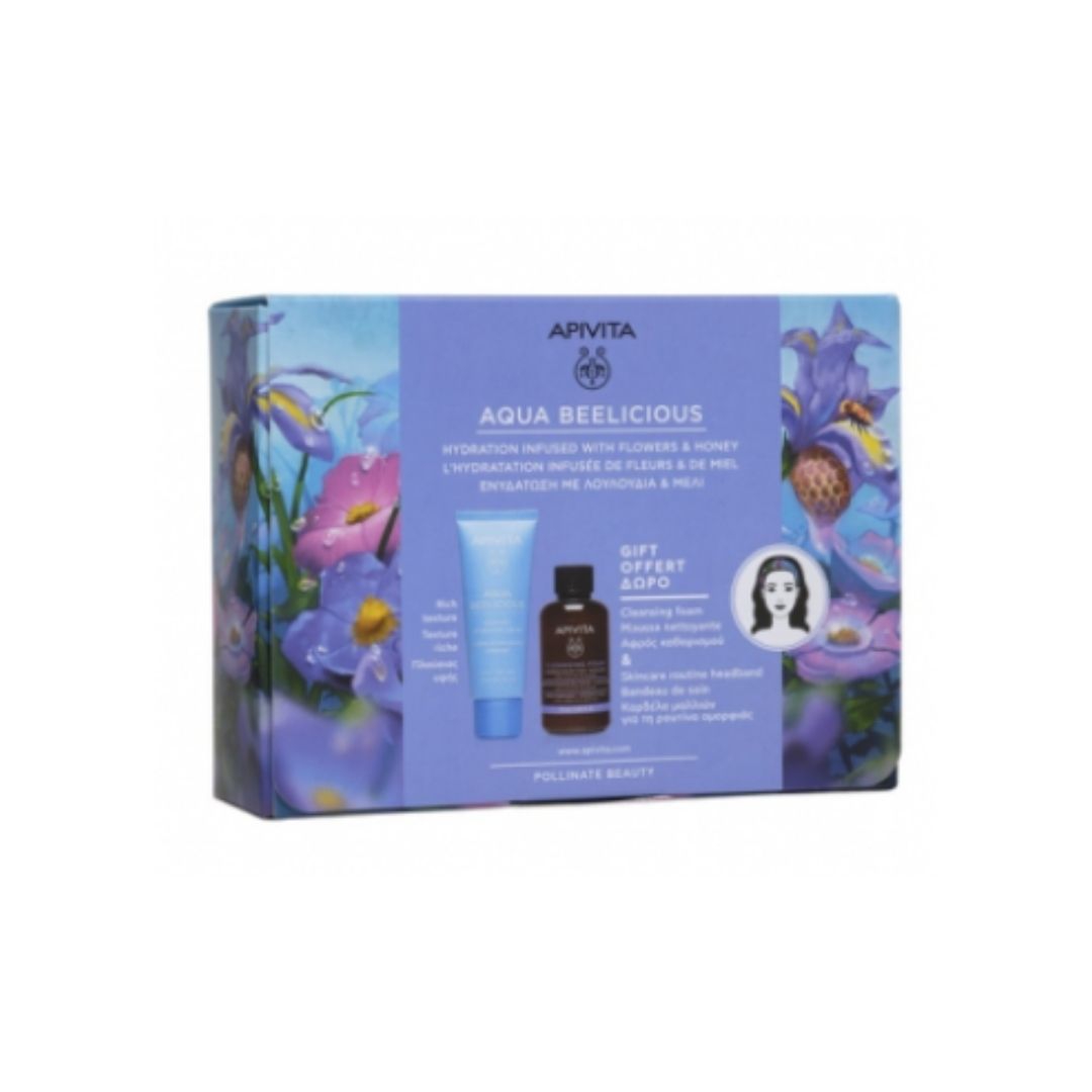 Apivita Aqua Beelicious Cofanetto Crema Idratante 40 ml+ Mousse Detergente 75 ml