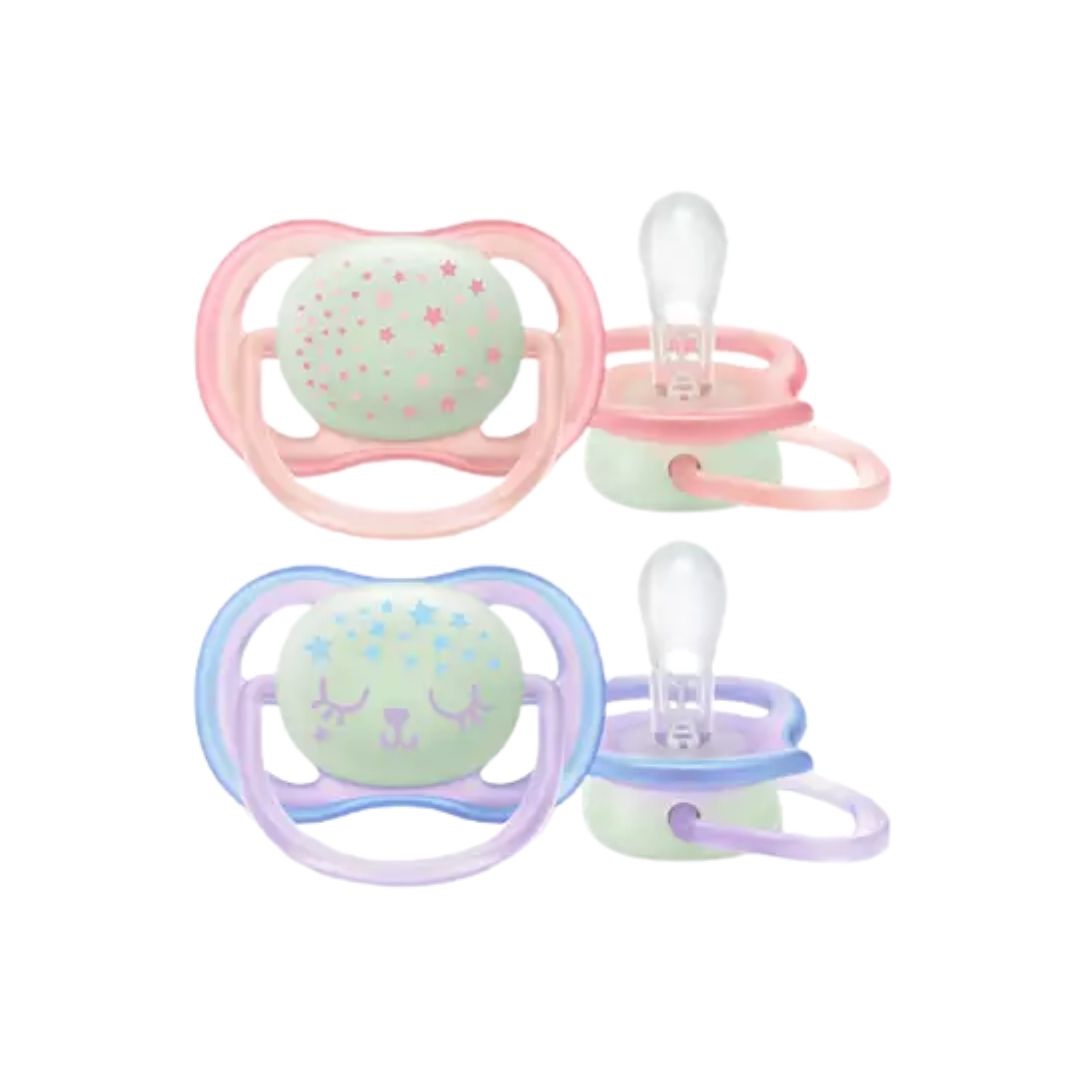 Avent Succhietto Ultra Air Night Ciuccio Leggero Femminile 0-6 Mesi 2 Pezzi