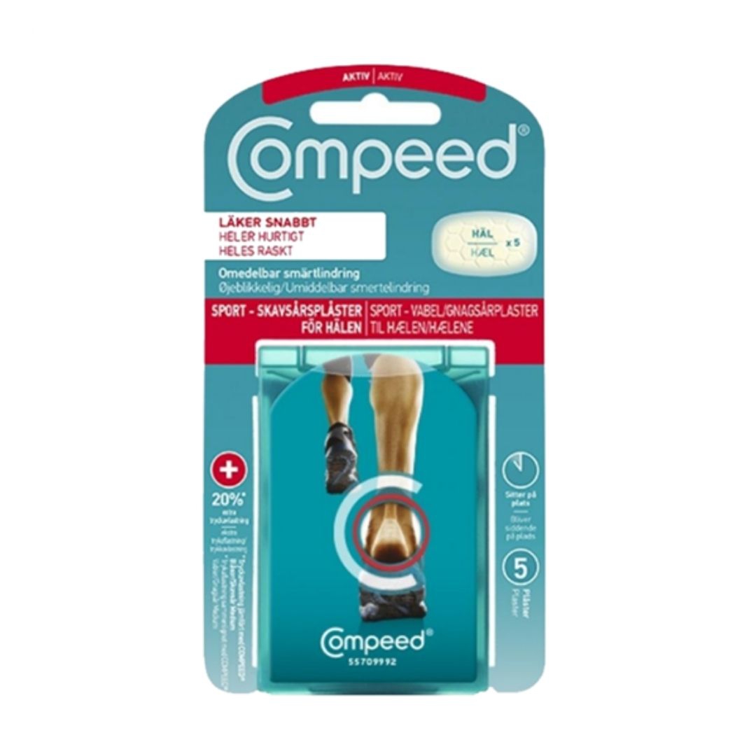 Compeed Cerotto Per Vesciche Tallone Sport Sollievo Rapido dal Dolore 5 Pezzi