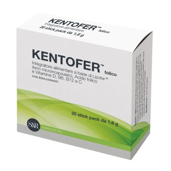 Kentofer Folico Integratore Acido Folico Ferro e Vitamine 20 Stickpack da 1,6 gr