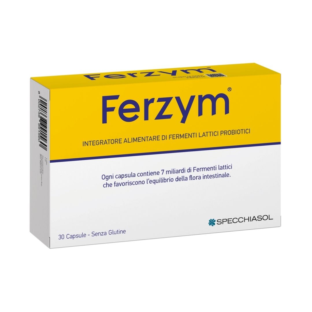 Specchiasol Ferzym Integratore di Fermenti Lattici Flora Intestinale 30 Capsule