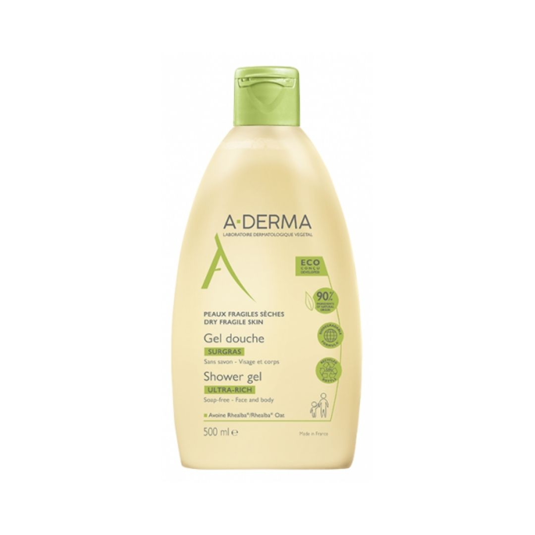 Aderma Les Indispensables Gel Doccia Surgras Detergente e Nutriente 500 ml