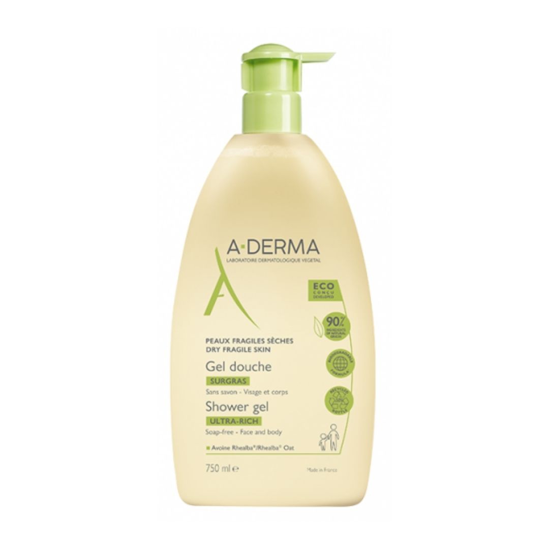A-Derma Les Indispensables Gel Doccia Surgras Detergente e Nutriente 750 ml