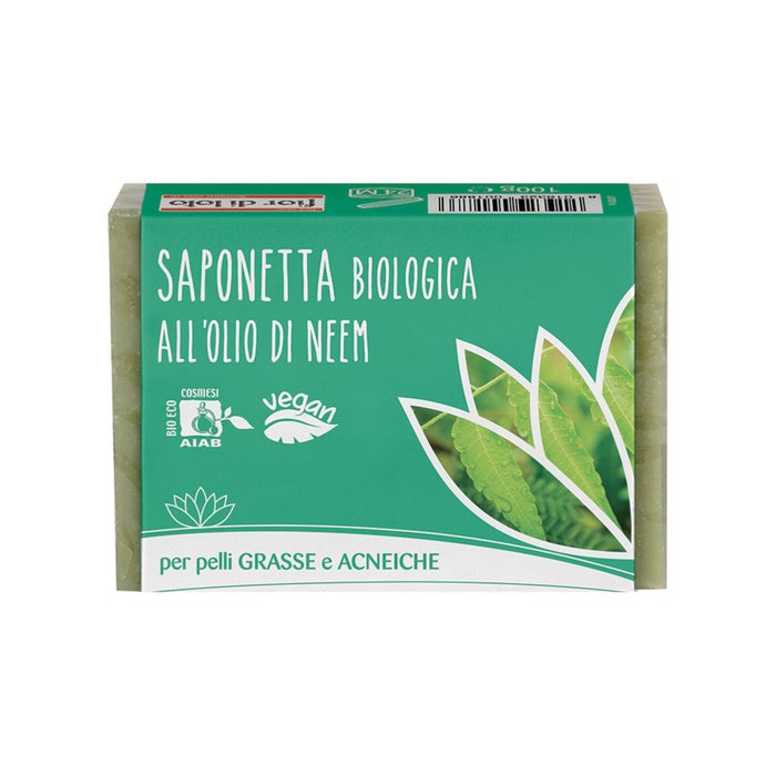 Biotobio Fior Di Loto Saponetta All'olio Di Neem Per Pelli Grasse E Impure 100