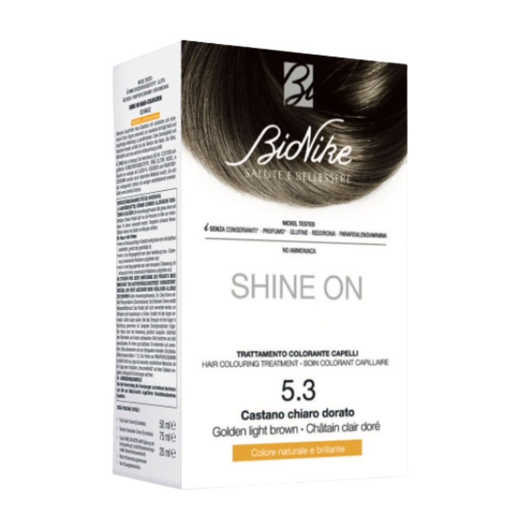 BioNike Shine ON Tintura Capelli Cute Sensibile 5.3 Castano Chiaro Dorato