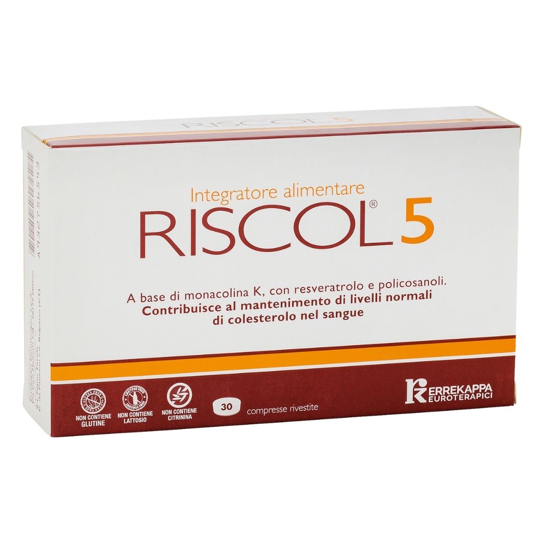 Riscol 5 Integratore per il Colesterolo a Base di Riso Rosso 30 compresse