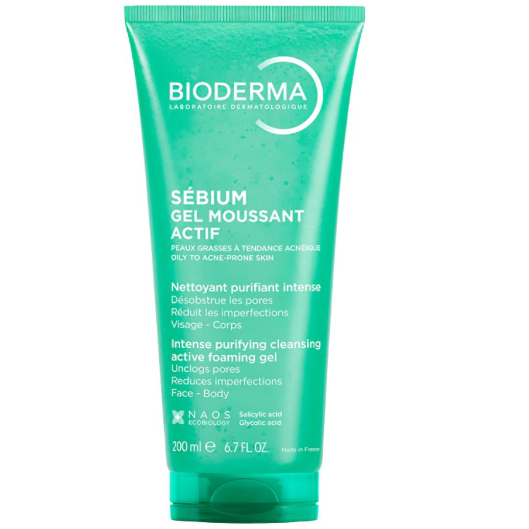 Bioderma Sebium Gel Moussant Actif Detergente Viso Notte per Pelli Grasse 200 ml
