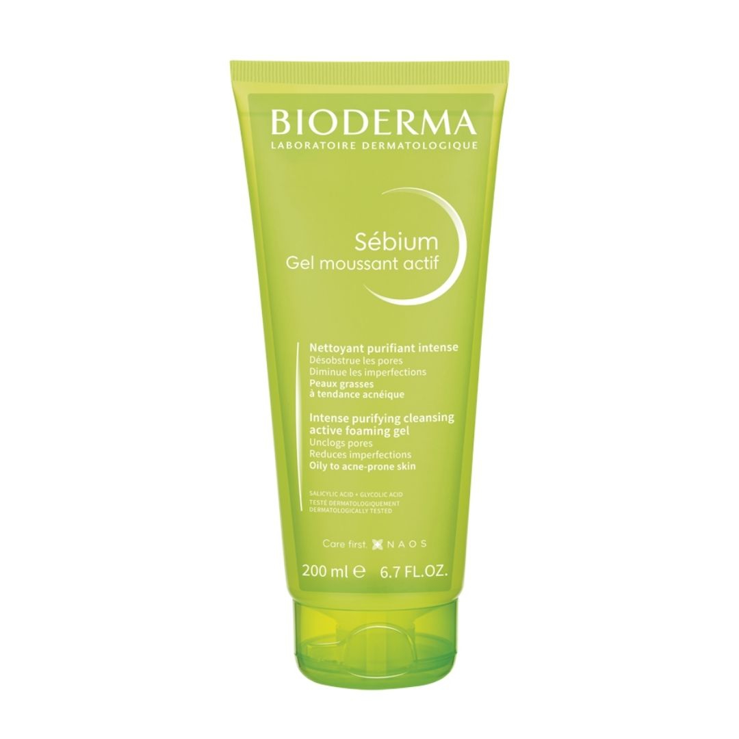 Bioderma Sebium Gel Moussant Actif Detergente Viso Notte per Pelli Grasse 200 ml