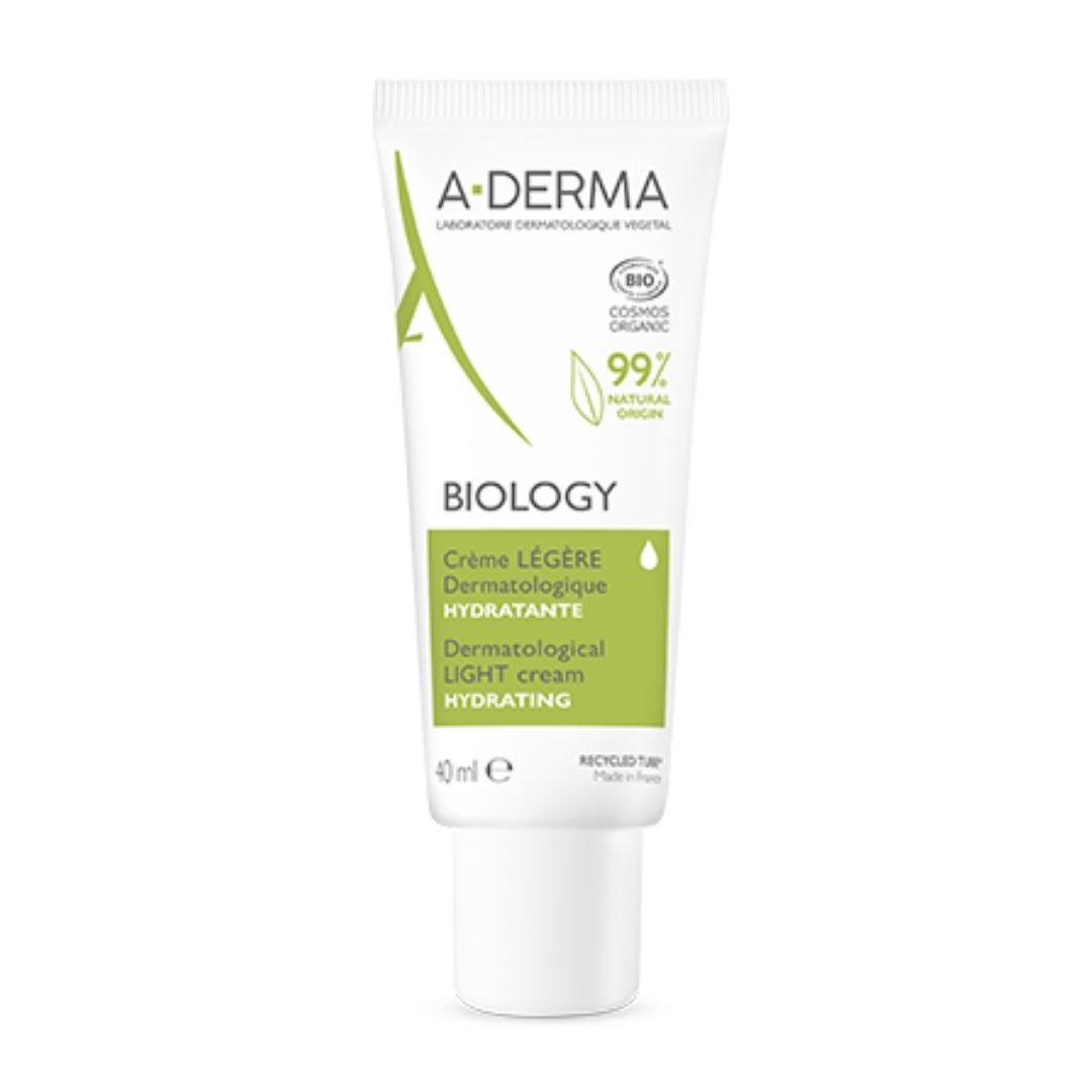 A-Derma Biology Crema Viso Leggera e Idratante per Pelli Sensibili 40 ml