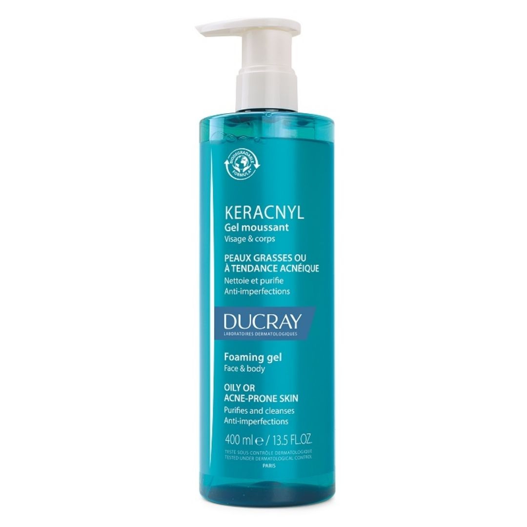 Ducray Keracnyl Gel Detergente per Pelle Grassa a Tendenza Acneica 400 ml