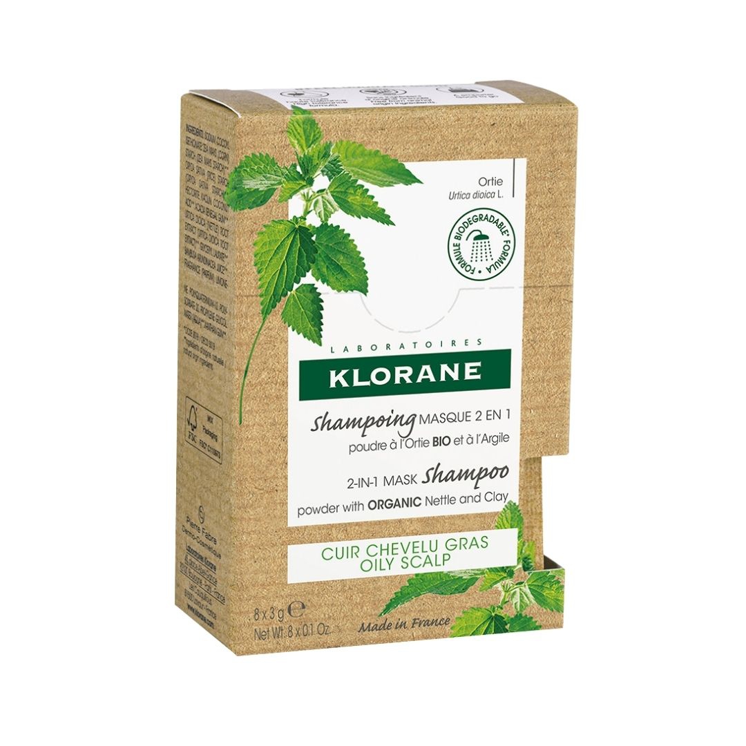 Klorane Shampoo Maschera in Polvere Lavante Oritica e Argillla 8 Bustine x 3g