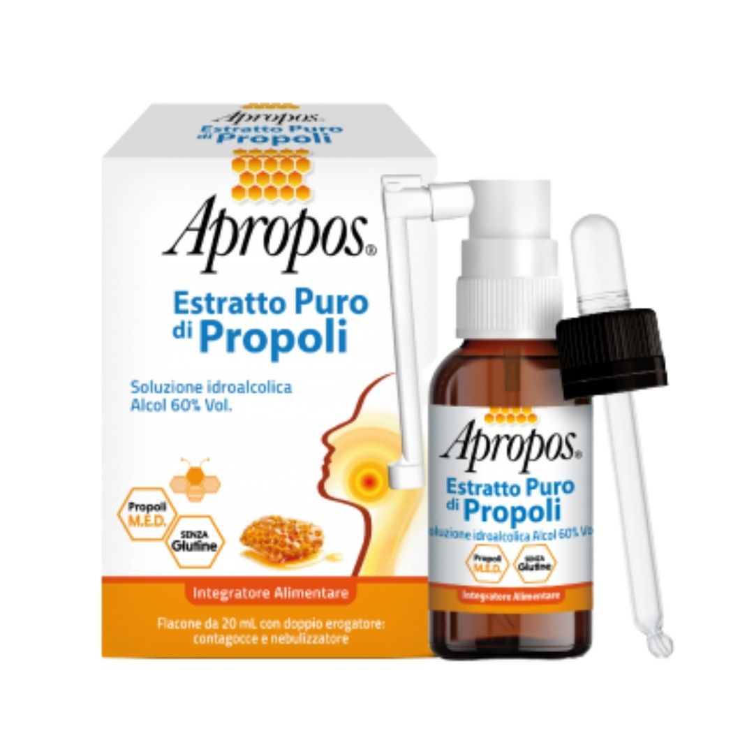 Apropos Estratto Puro Di Propoli Soluzione Idroalcolica Spray + Contagocce 20 ml