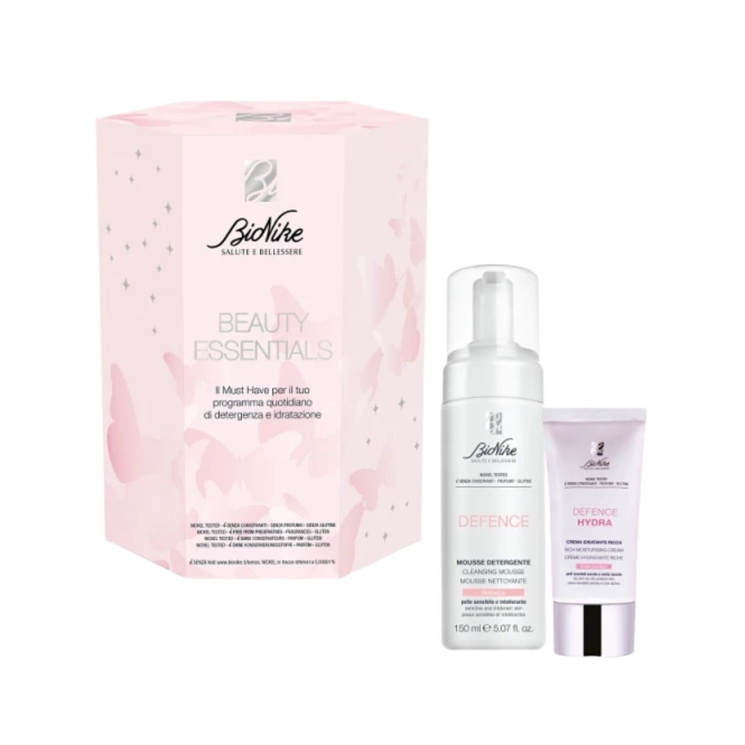 Bionike Beauty Essential Kit Natale Mousse Detergente + Crema Viso Idratante