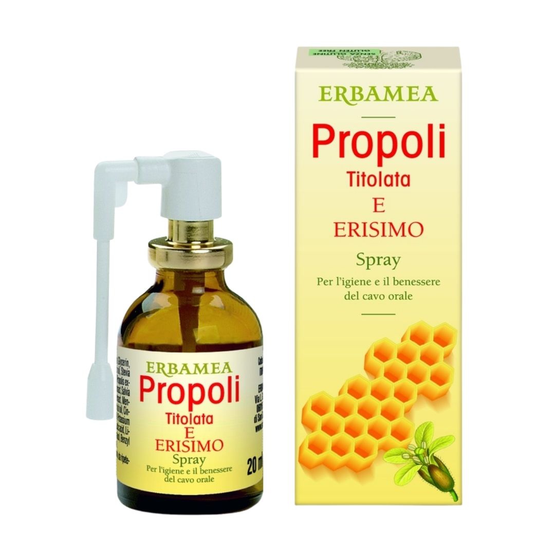 Erbamea Propoli Erisimo Titolata Spray per il Benessere del Cavo Orale 20 ml