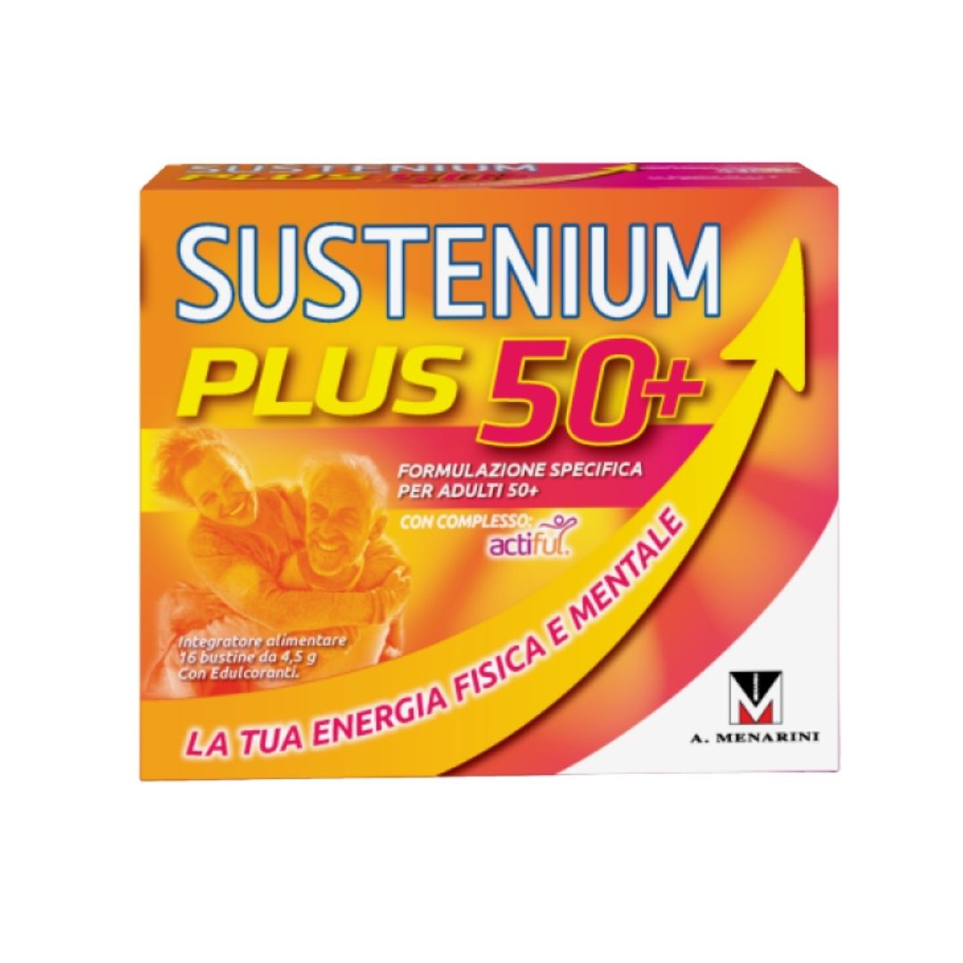 Sustenium Plus 50+ Integratore per l'Energia Fisica e Mentale 16 Bustine