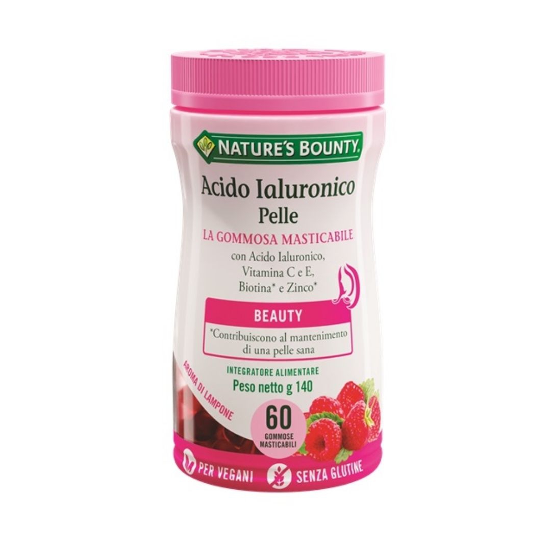 Nature's Bounty Acido Ialuronico Pelle Integratore 60 Gommose Masticabili