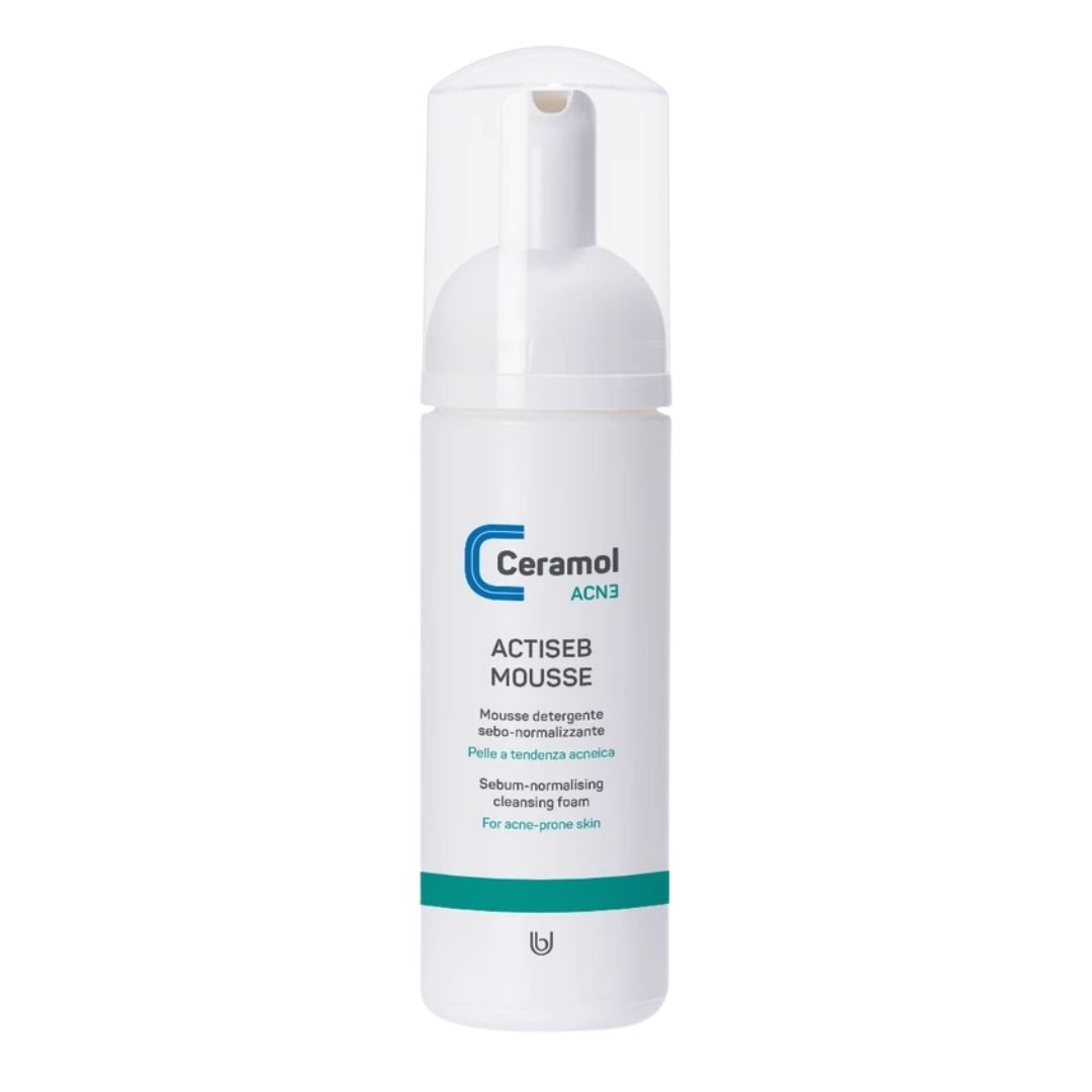 Ceramol Actiseb Mousse Detergente sebo-normalizzante Pelle Acneica 150 ml