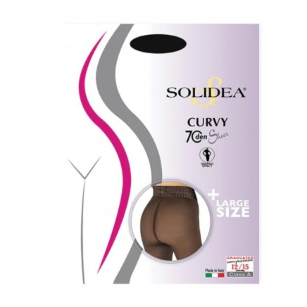 Solidea Collant Curvy 70 Den Sheer Nero Taglia 4L-XL