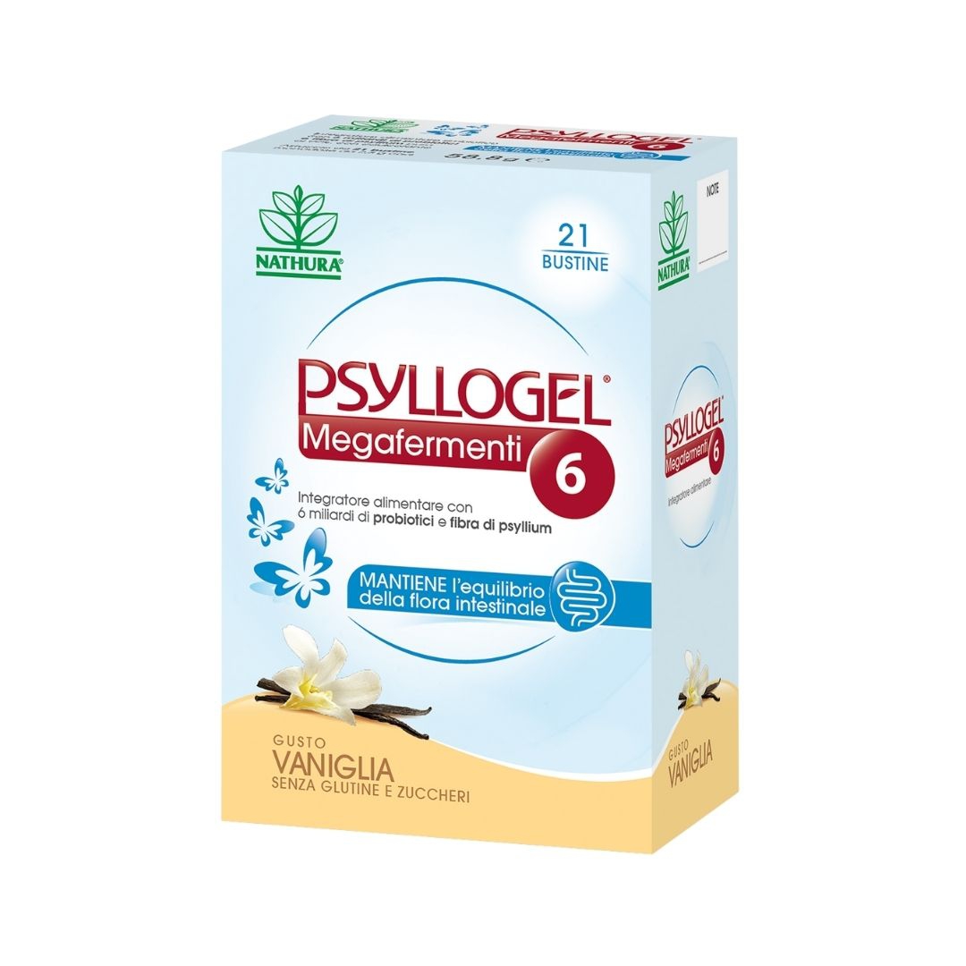 Psyllogel Megafermenti 6 Integratore per la Flora Intestinale Vaniglia 21 Buste