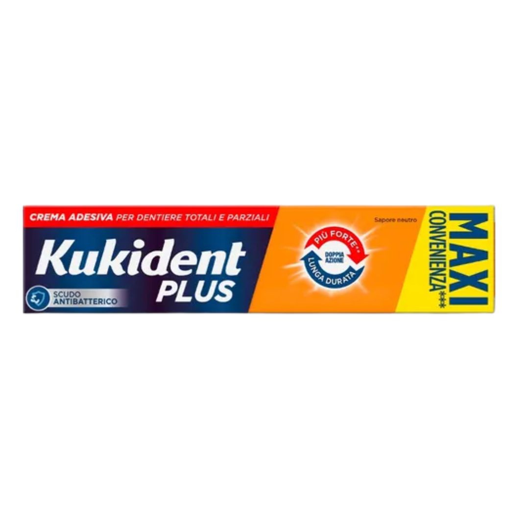 Kukident Doppia Azione Crema Adesiva Protettiva per Protesi Dentali 65 g