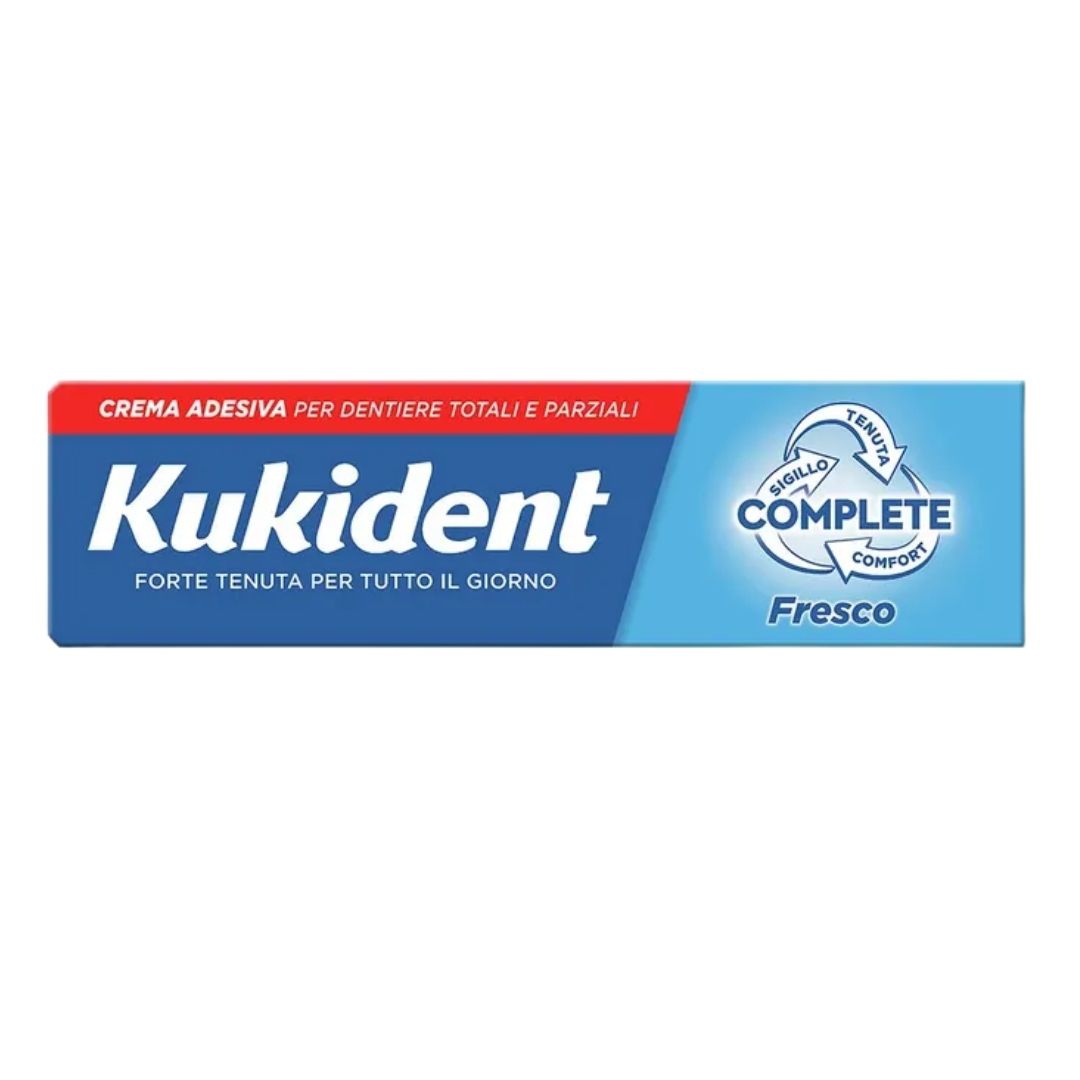 Kukident Complete Fresco Crema Adesiva Per Dentiere Totali e Parziali 40 g